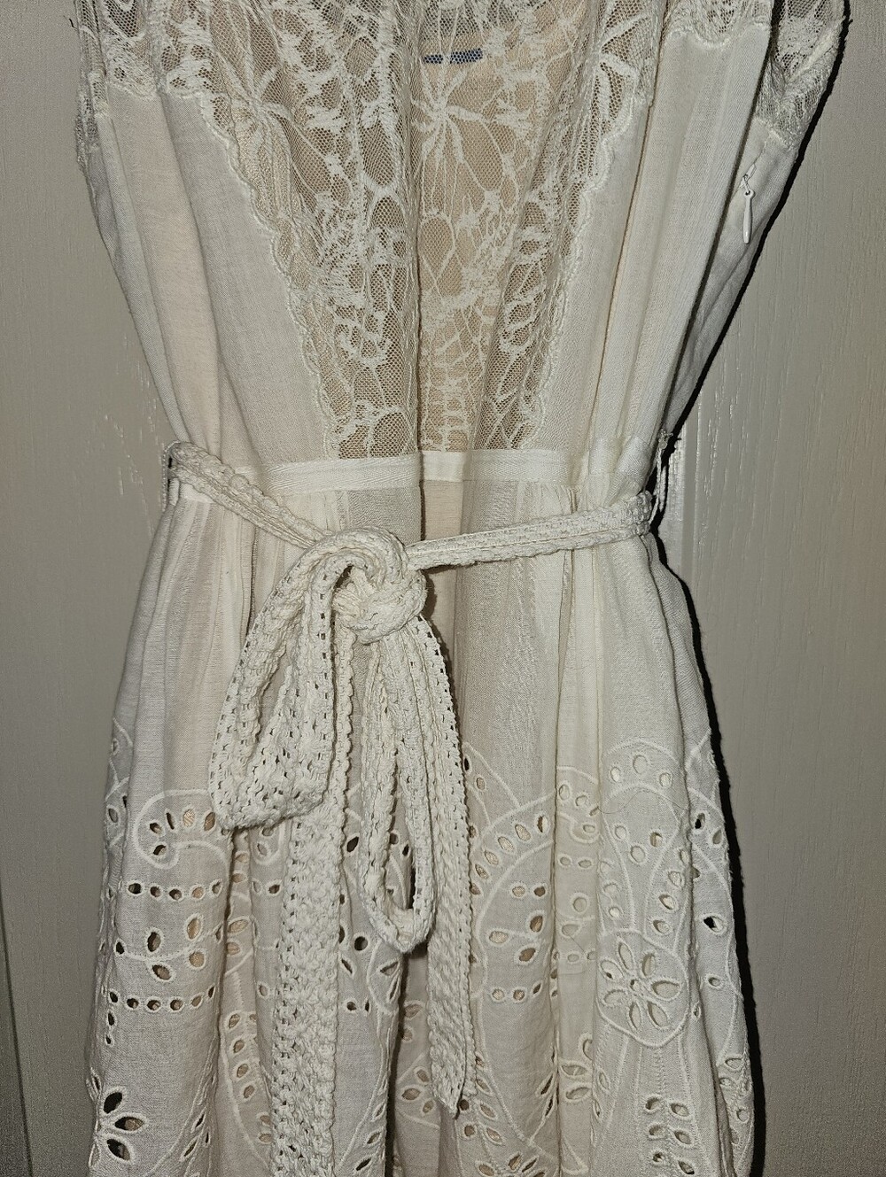 Anthropologie Lil Windward Lace Midi Dress in Cream - Picture 12 of 15